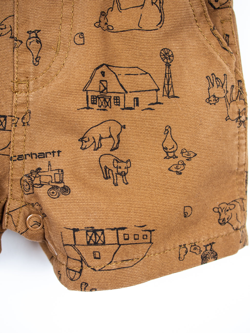 Carhartt Farm Print Dungaree Shorties - Age 3 months