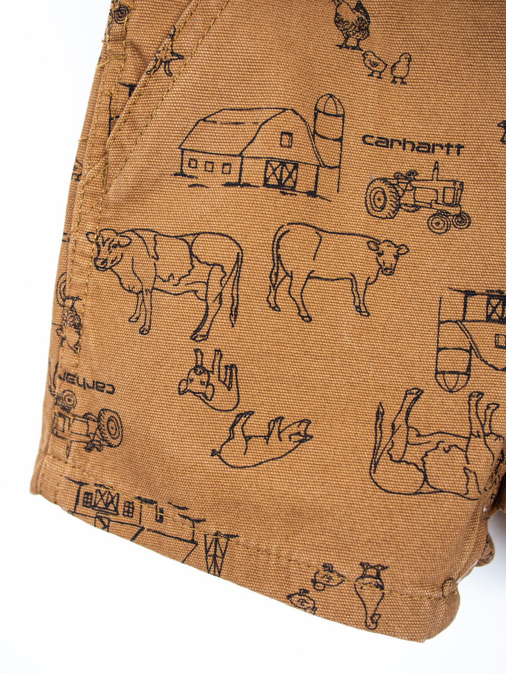 Carhartt Farm Print Dungaree Shorties - Age 3 months