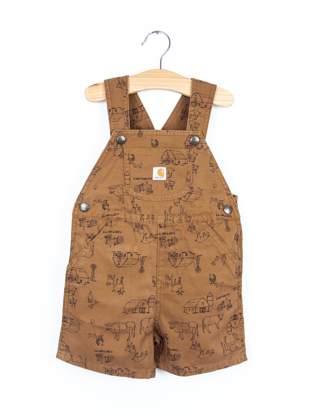 Carhartt Farm Print Dungaree Shorties - Age 3 years