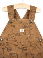 Carhartt Farm Print Dungaree Shorties - Age 3 years