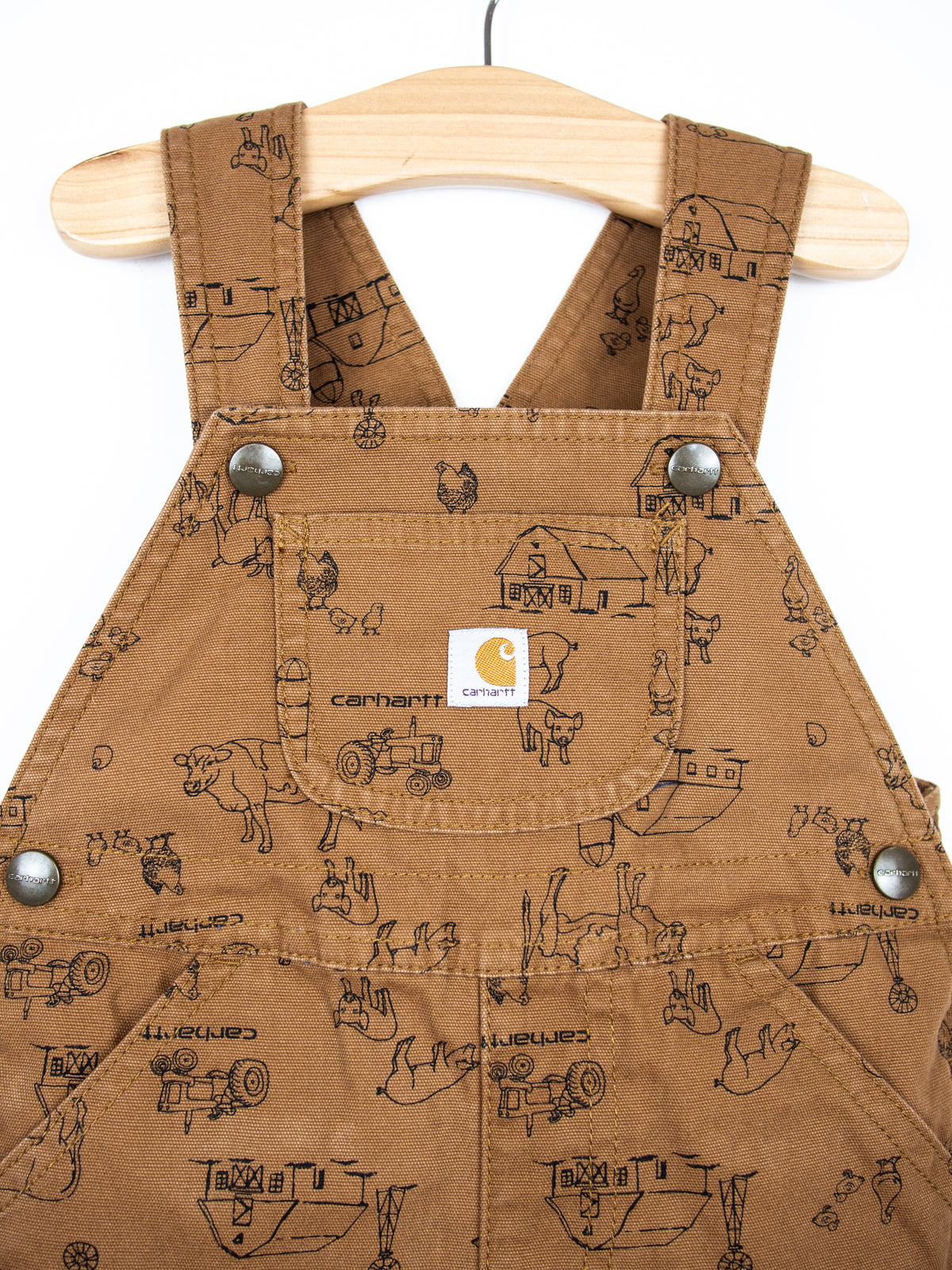 Carhartt Farm Print Dungaree Shorties - Age 3 years