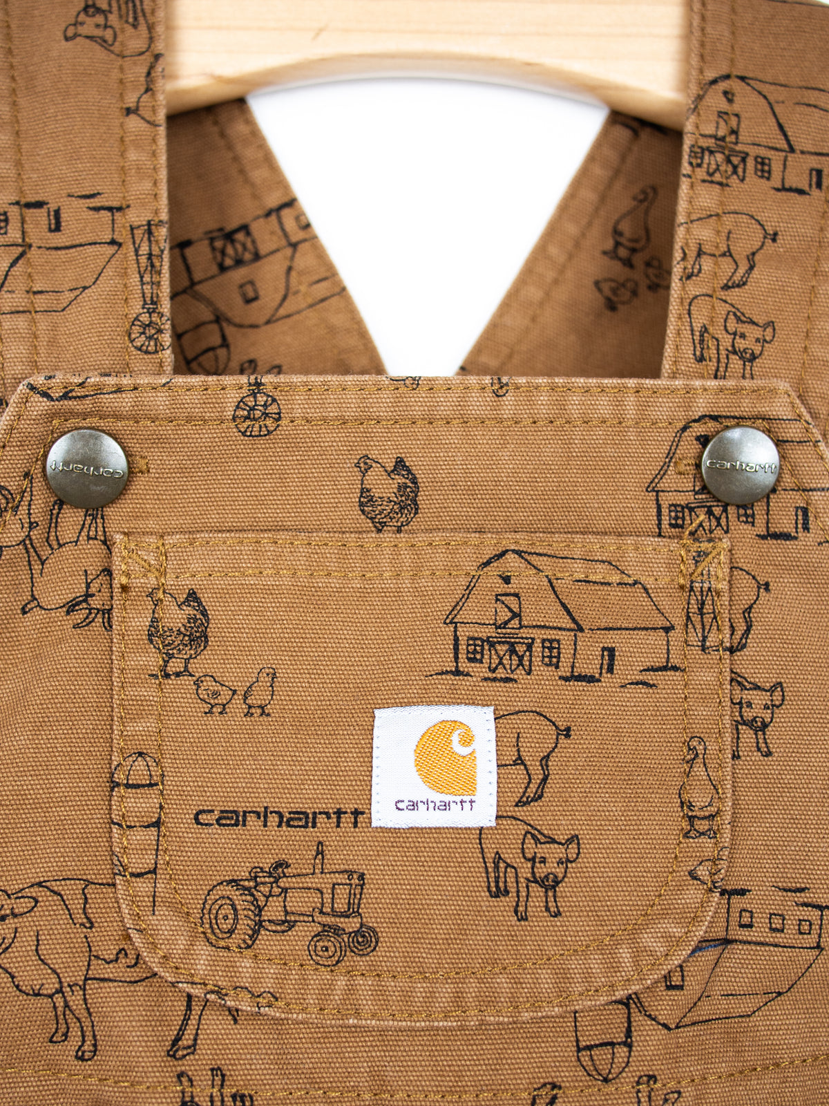 Carhartt Farm Print Dungaree Shorties - Age 3 years