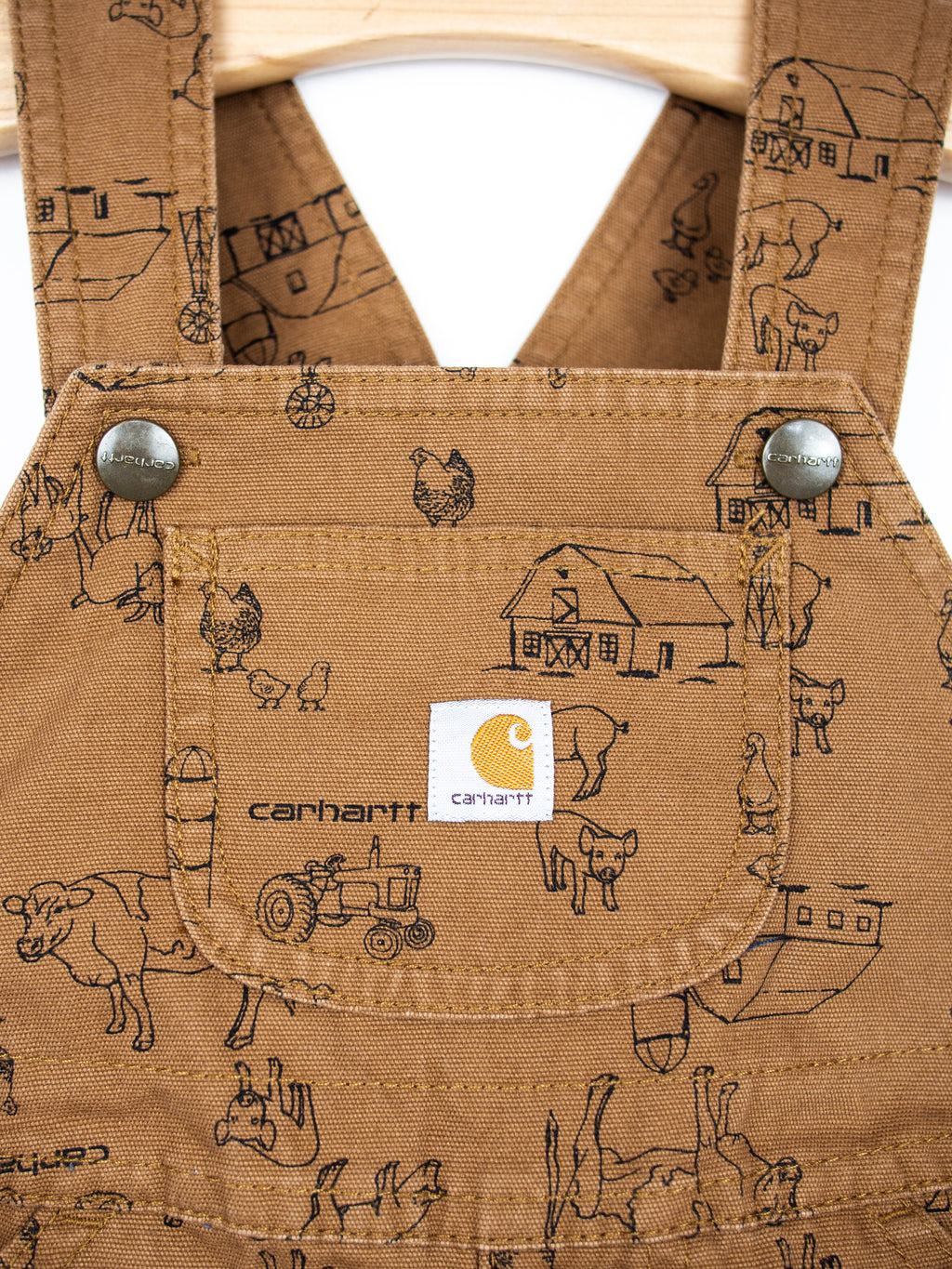 Carhartt Farm Print Dungaree Shorties - Age 3 years