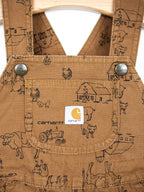 Carhartt Farm Print Dungaree Shorties - Age 3 years