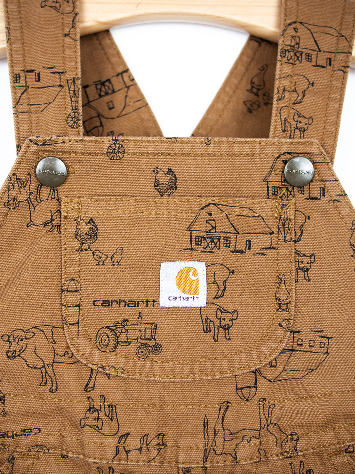 Carhartt Farm Print Dungaree Shorties - Age 3 years