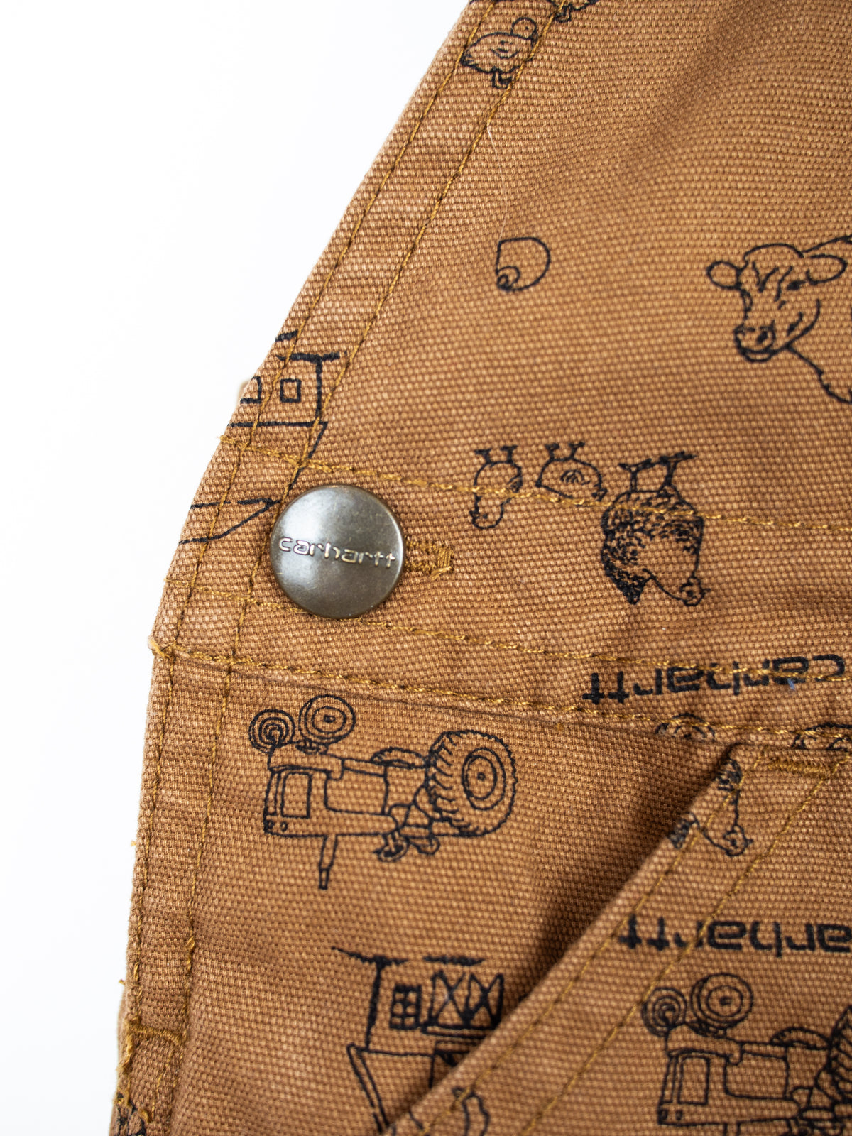 Carhartt Farm Print Dungaree Shorties - Age 3 years