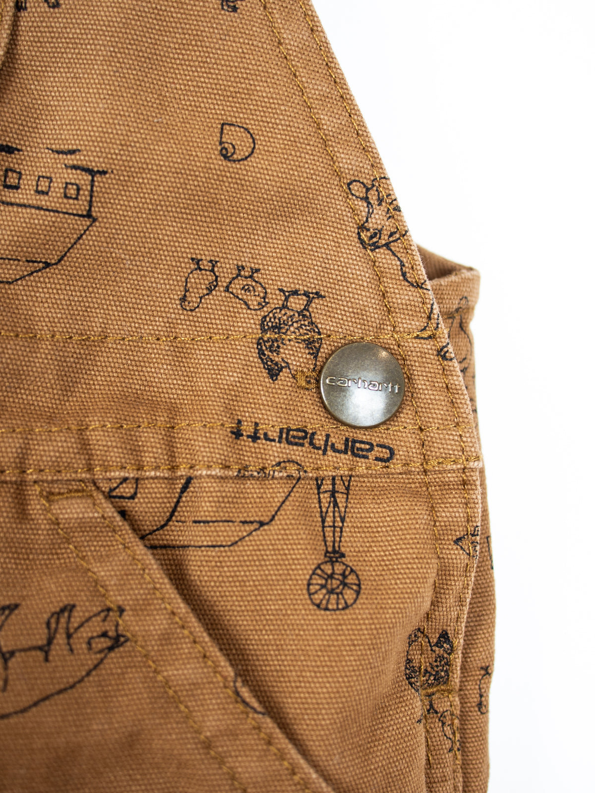 Carhartt Farm Print Dungaree Shorties - Age 3 years