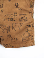 Carhartt Farm Print Dungaree Shorties - Age 3 years