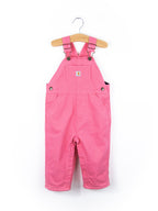 Carhartt Pink Canvas Dungarees with Check Lining - Age 18 months