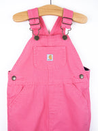 Carhartt Pink Canvas Dungarees with Check Lining - Age 18 months
