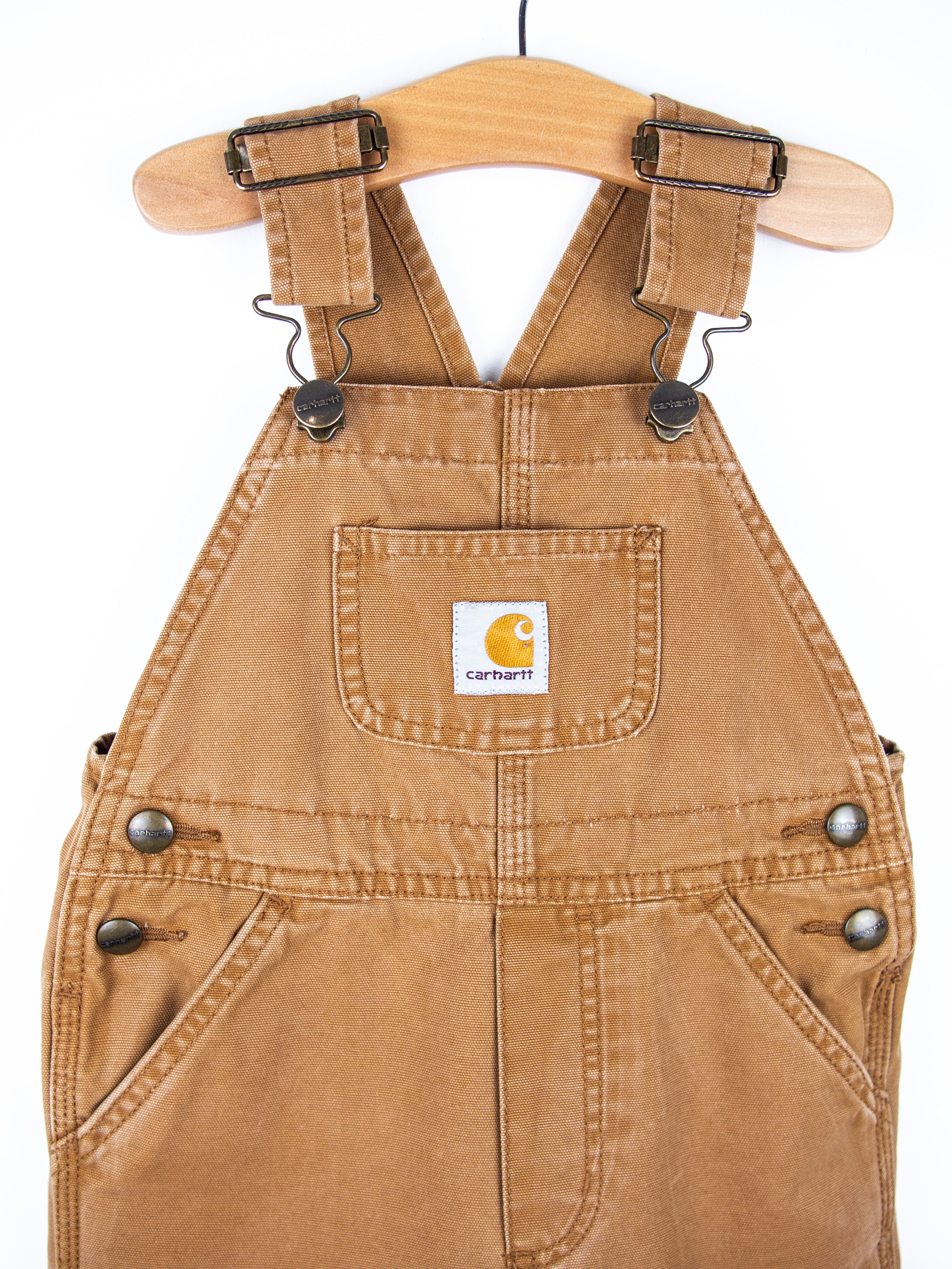 Carhartt Brown Dungaree Shorties - Age 24 months