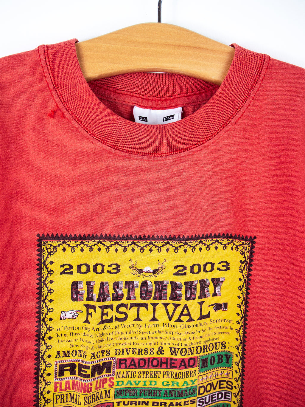Glastonbury 2003 T-Shirt - Age 3-4 years