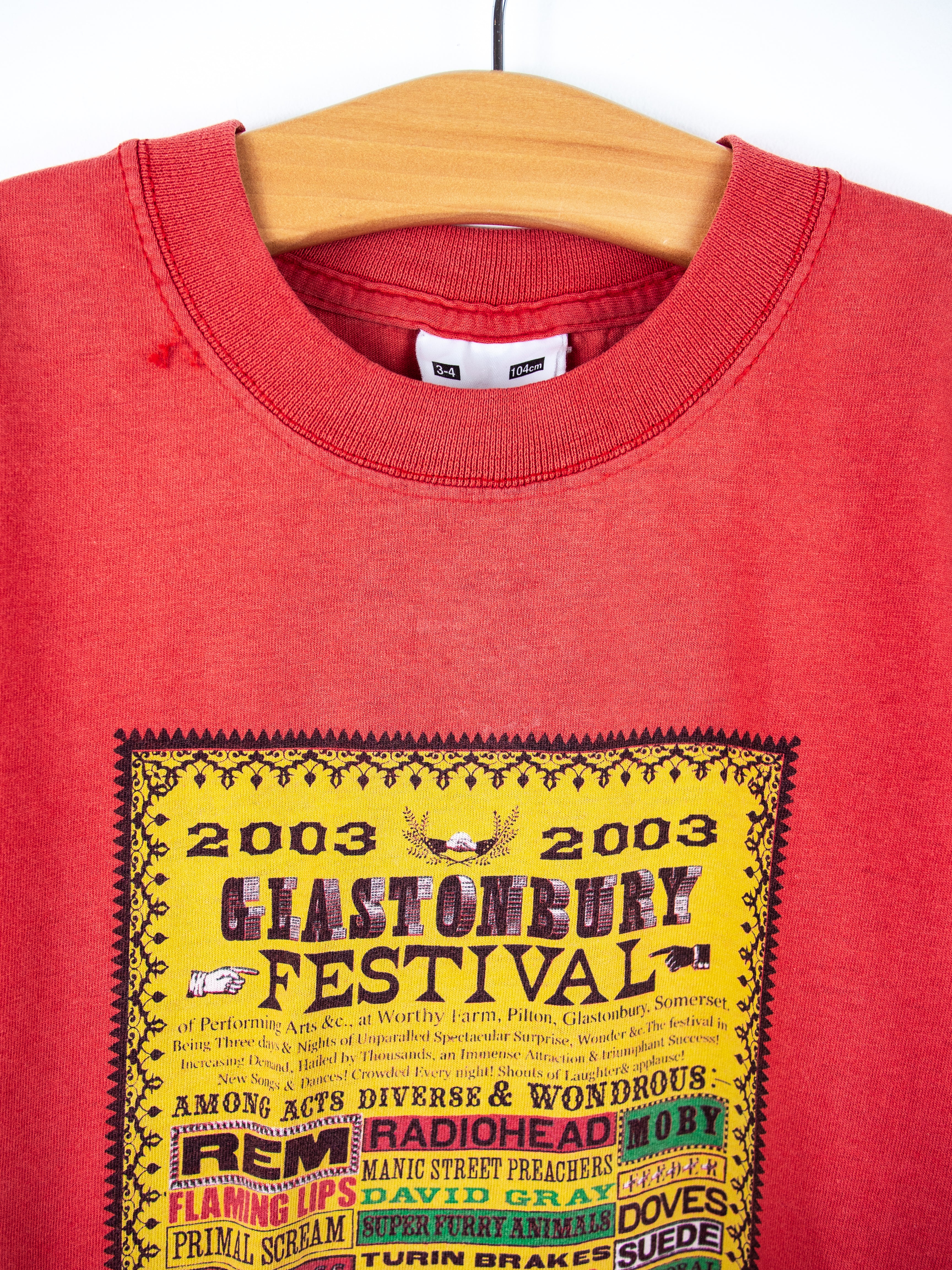 Glastonbury 2003 T-Shirt - Age 3-4 years