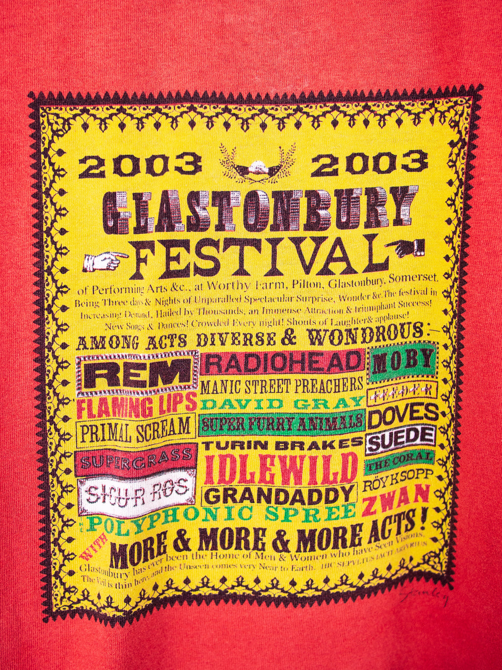 Glastonbury 2003 T-Shirt - Age 3-4 years