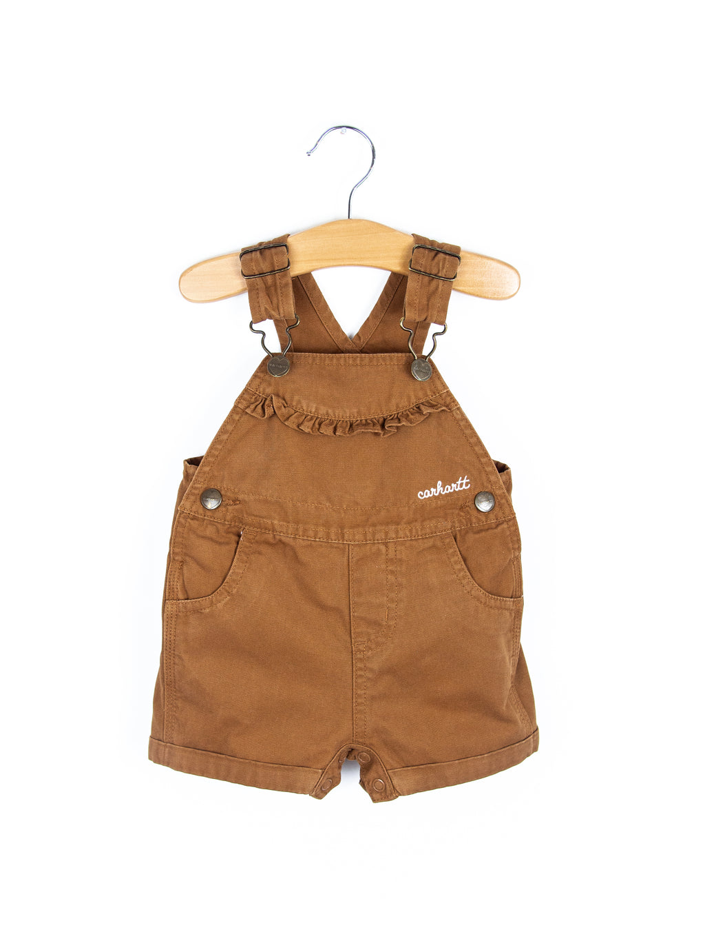 Carhartt Brown Frill Dungaree Shorties - Age 6 months