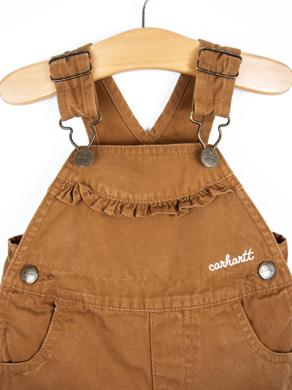 Carhartt Brown Frill Dungaree Shorties - Age 6 months