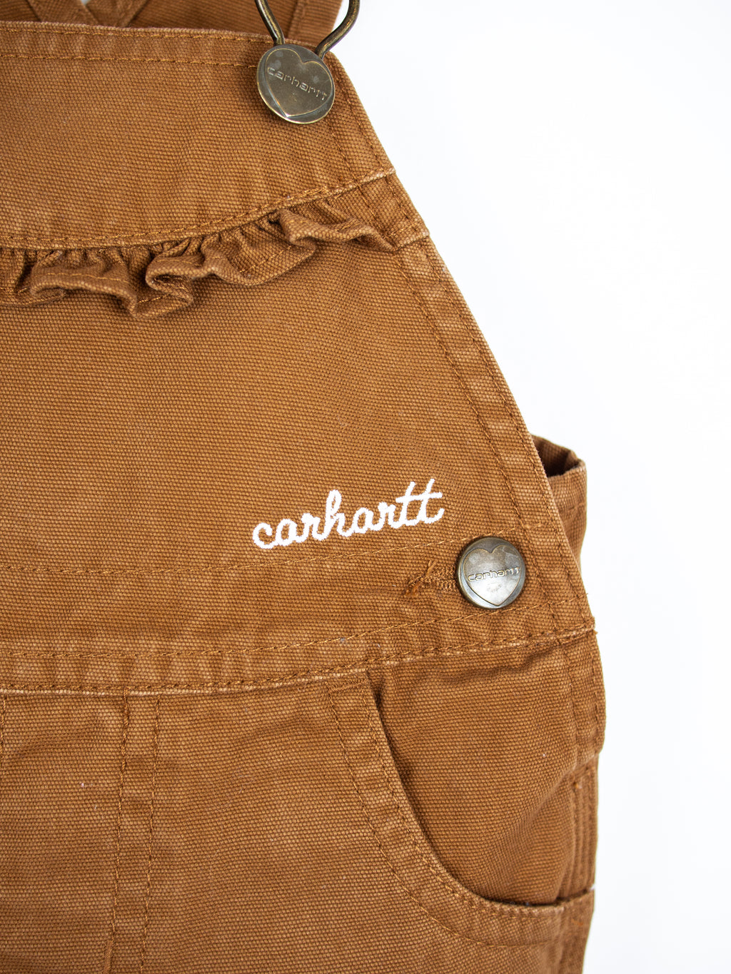 Carhartt Brown Frill Dungaree Shorties - Age 6 months