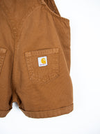 Carhartt Brown Frill Dungaree Shorties - Age 6 months