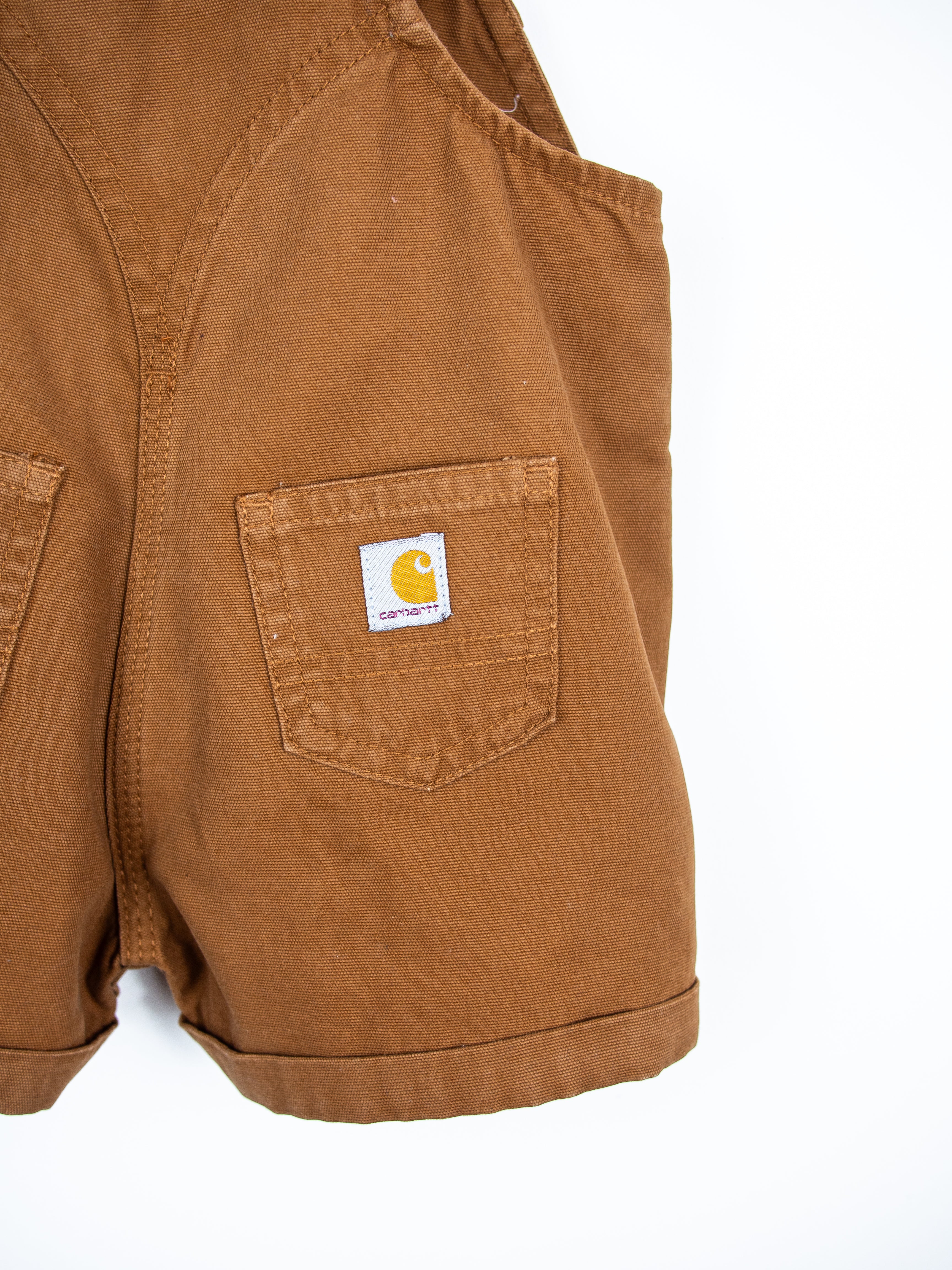 Carhartt Brown Frill Dungaree Shorties - Age 6 months