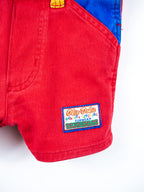 Vintage Colour Block Dungaree Shorties - Age 9-12 months - READ DESCRIPTION