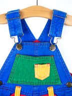 Vintage Colour Block Dungaree Shorties - Age 9-12 months - READ DESCRIPTION
