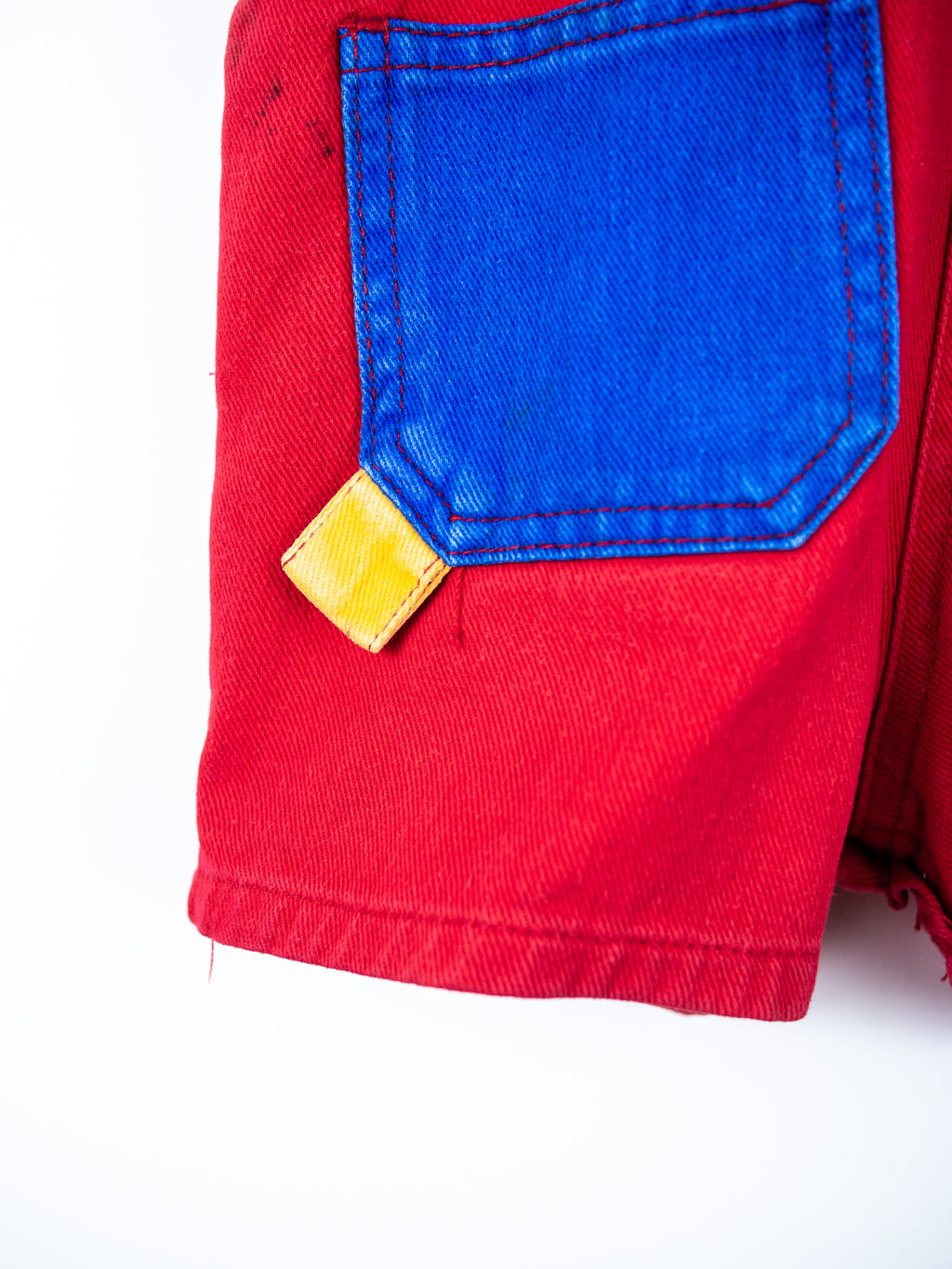 Vintage Colour Block Dungaree Shorties - Age 9-12 months - READ DESCRIPTION