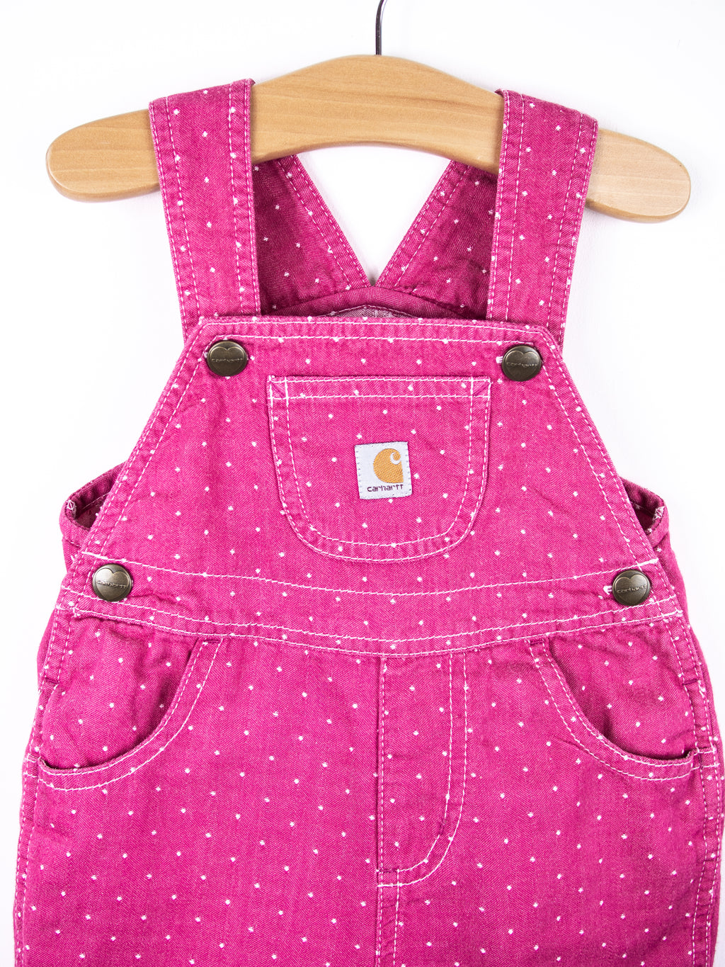 Carhartt Pink Polka Dot Dungaree Shorties - Age 9 months