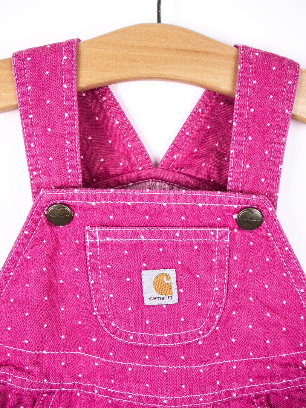 Carhartt Pink Polka Dot Dungaree Shorties - Age 9 months