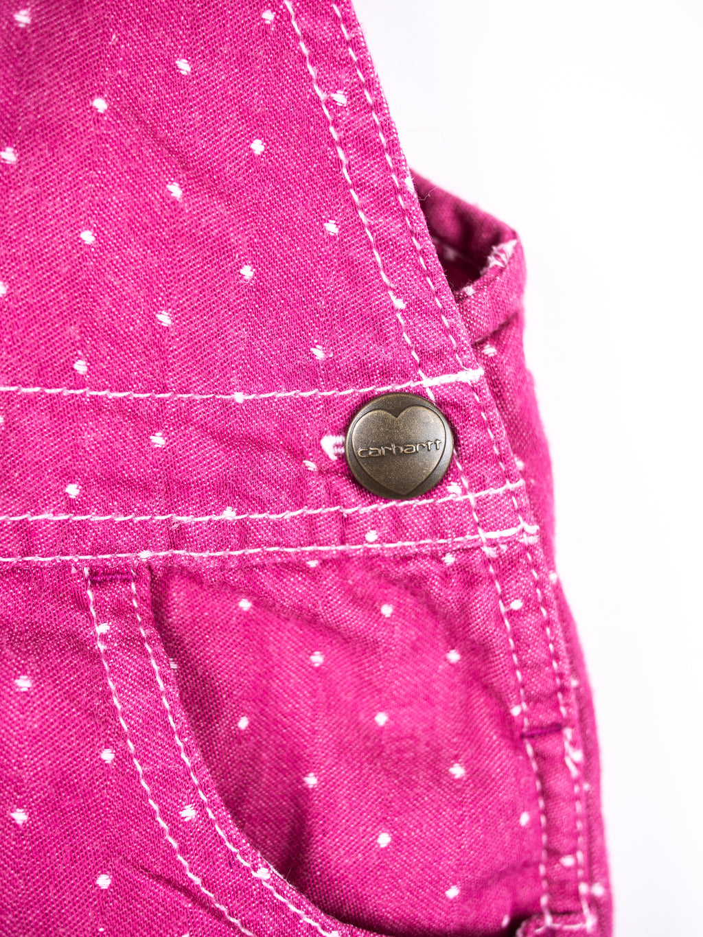 Carhartt Pink Polka Dot Dungaree Shorties - Age 9 months