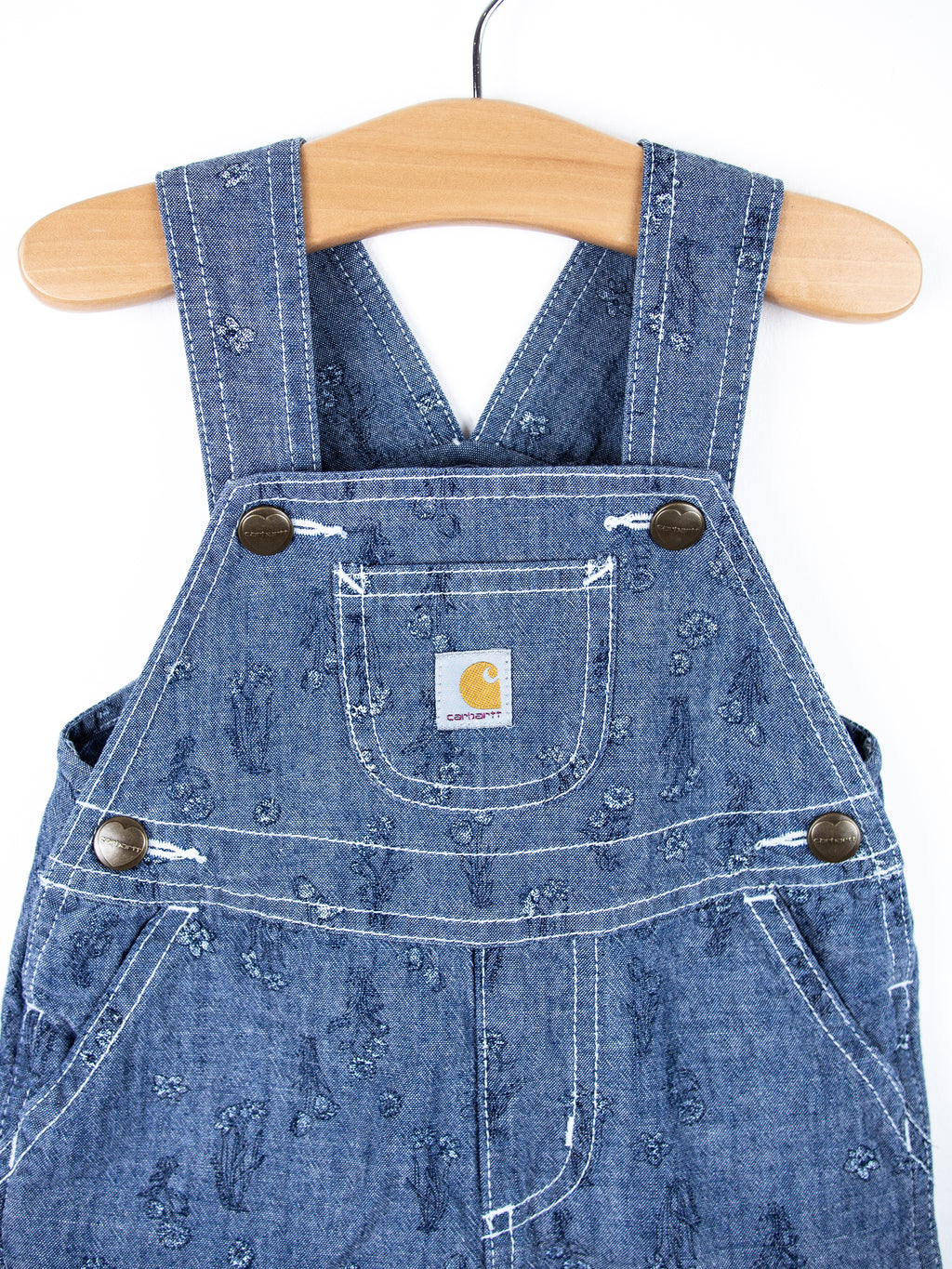 Carhartt Floral  Chambray Denim Dungaree Shorties - Age 9 months