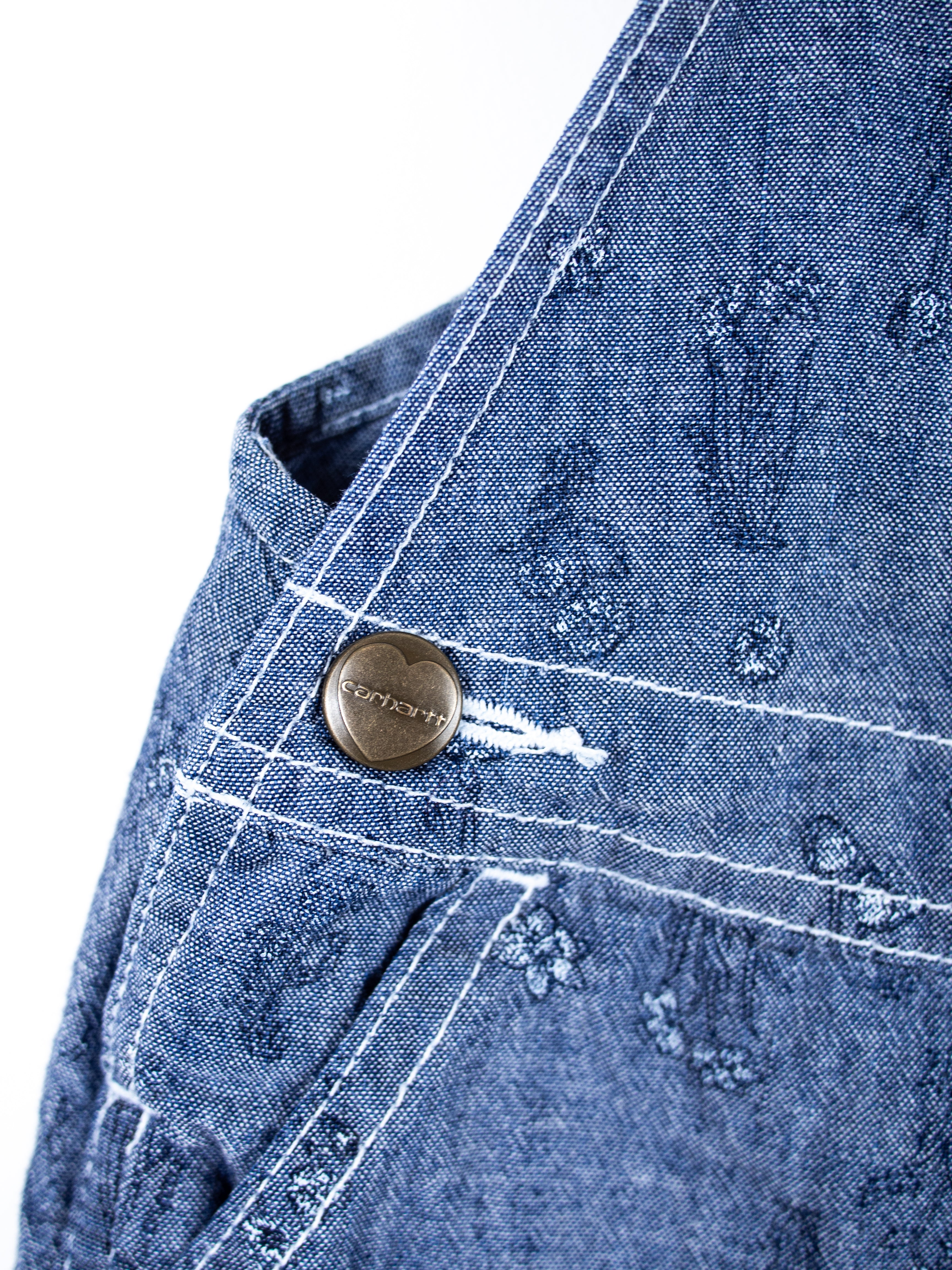 Carhartt Floral  Chambray Denim Dungaree Shorties - Age 9 months