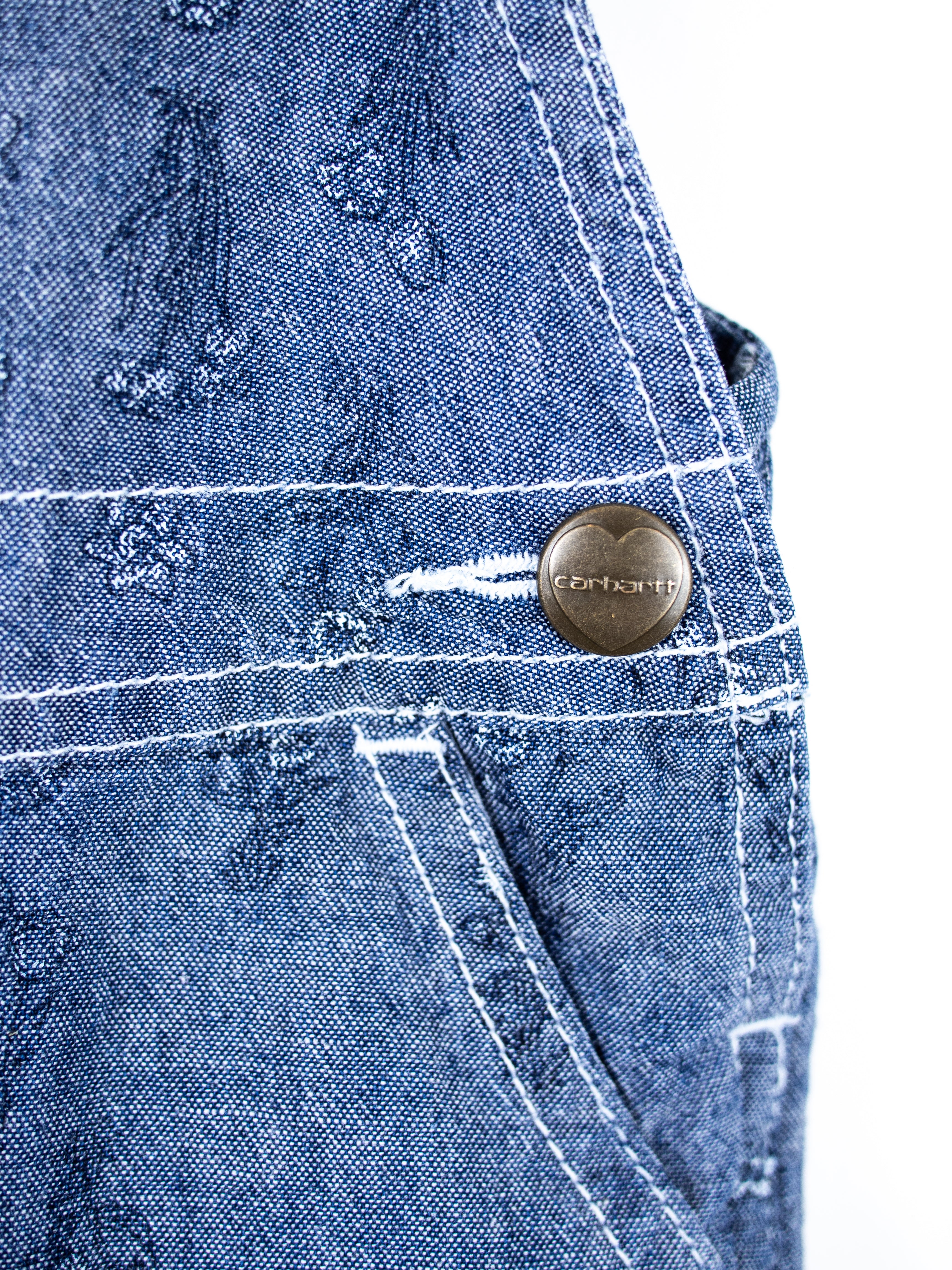Carhartt Floral  Chambray Denim Dungaree Shorties - Age 9 months