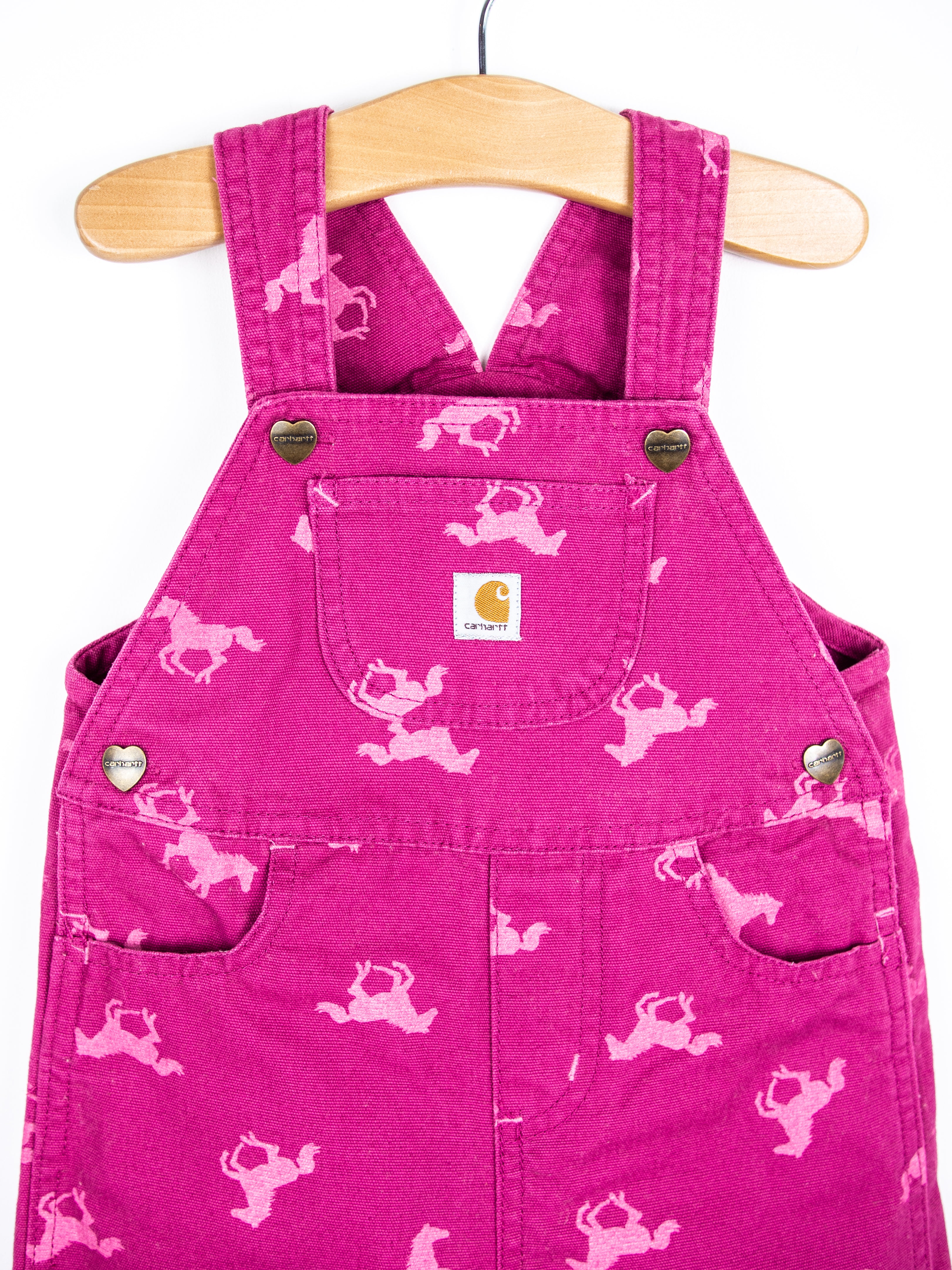 Carhartt Pink Horse Dungarees - Age 18 months