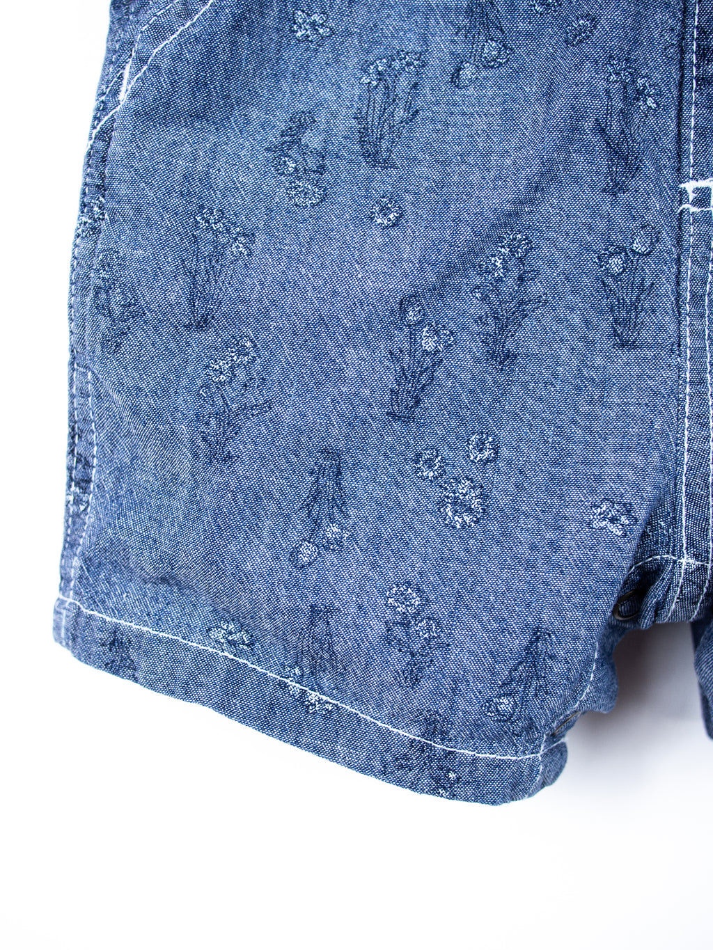 Carhartt Floral  Chambray Denim Dungaree Shorties - Age 9 months