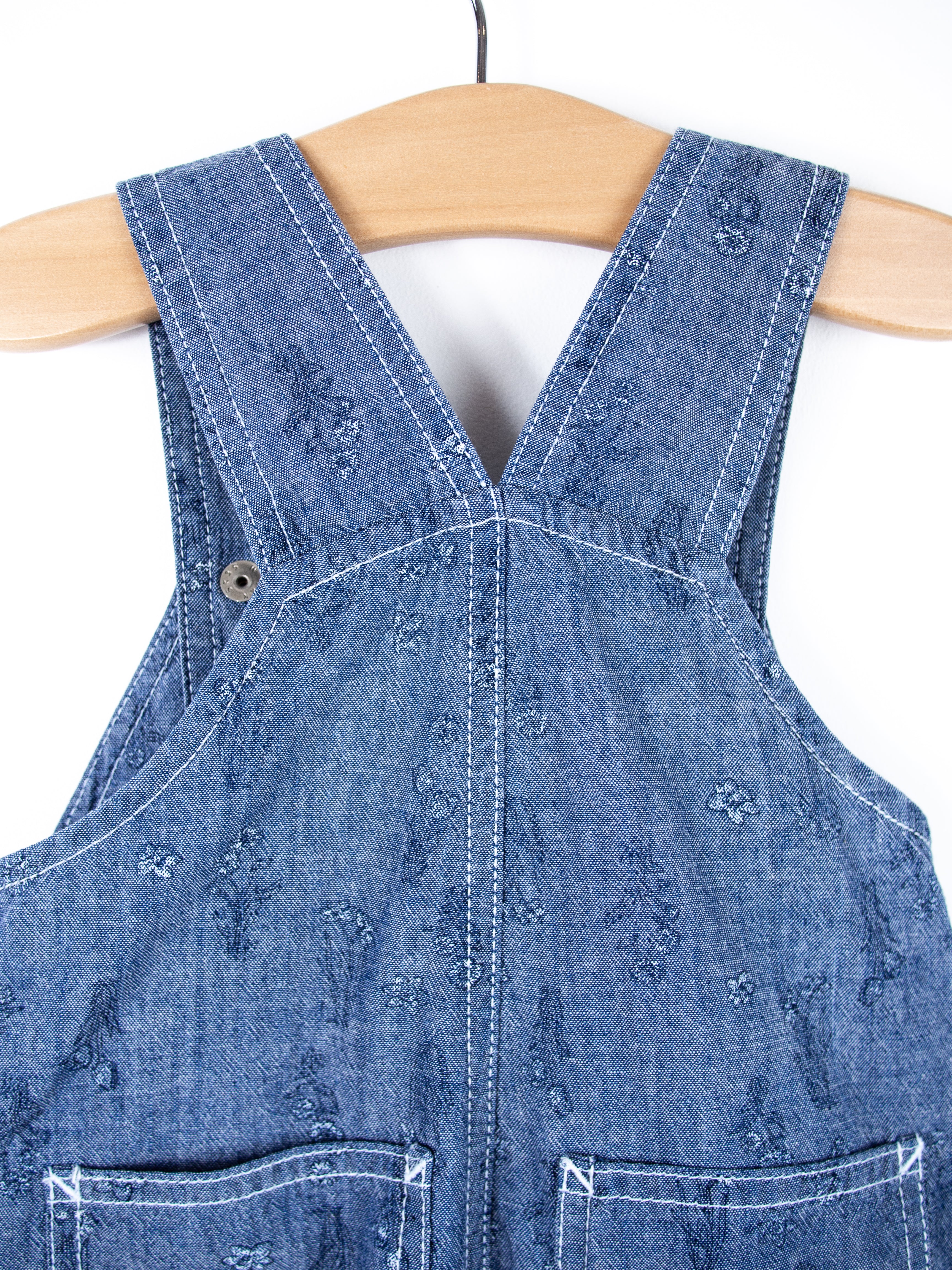 Carhartt Floral  Chambray Denim Dungaree Shorties - Age 9 months