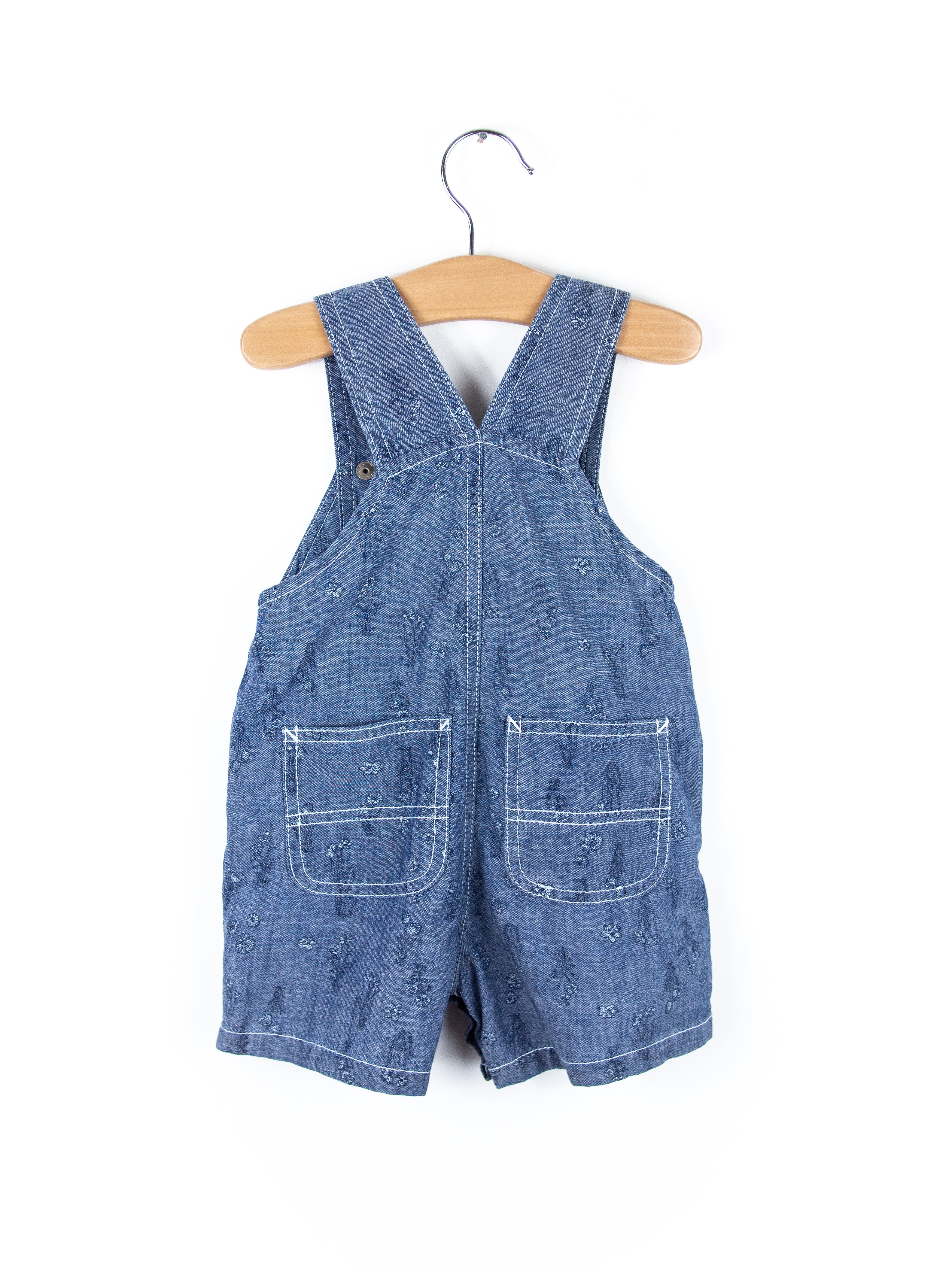 Carhartt Floral  Chambray Denim Dungaree Shorties - Age 9 months