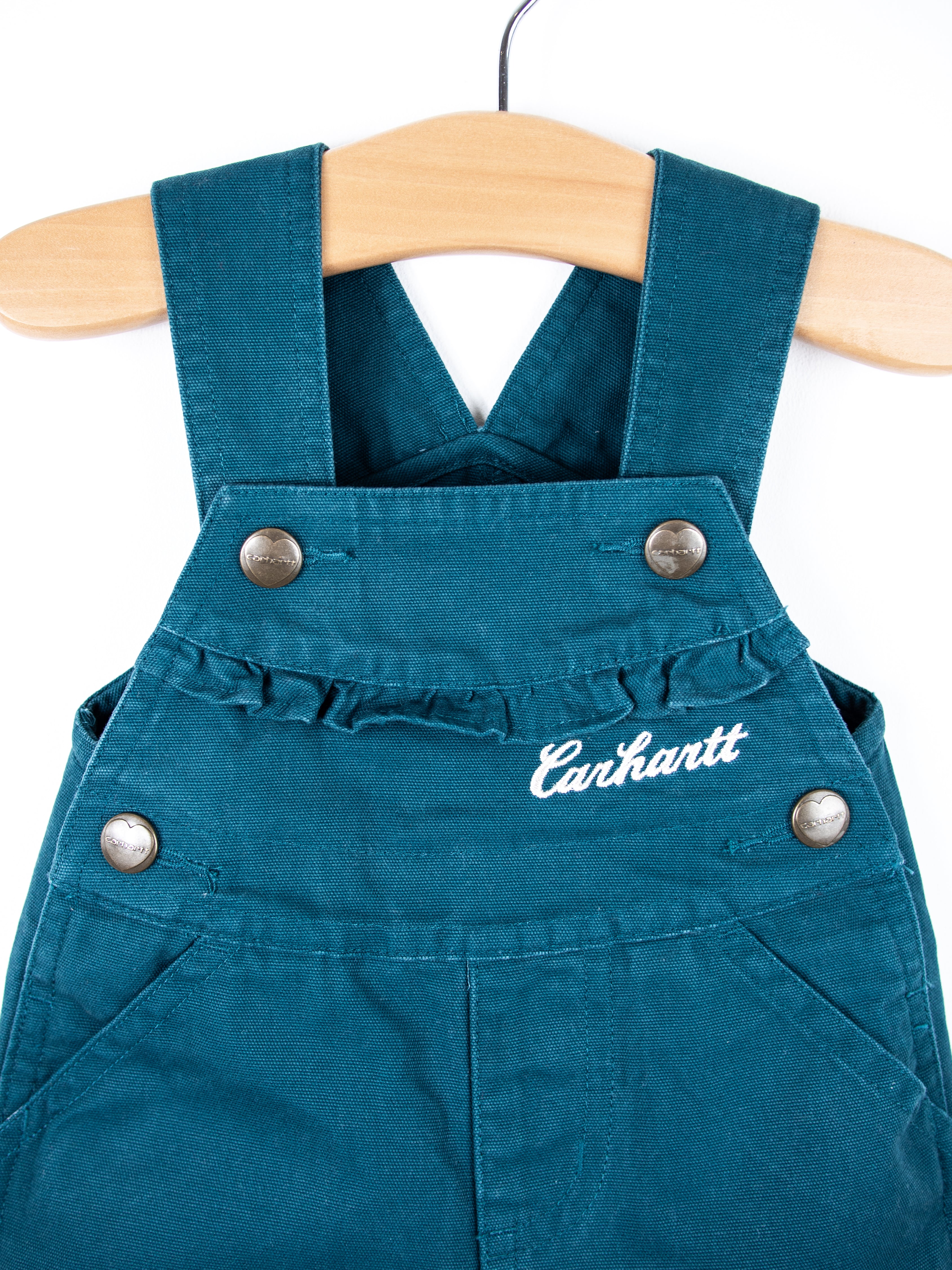 Carhartt Teal Frill Dungarees - Age 0-3 months