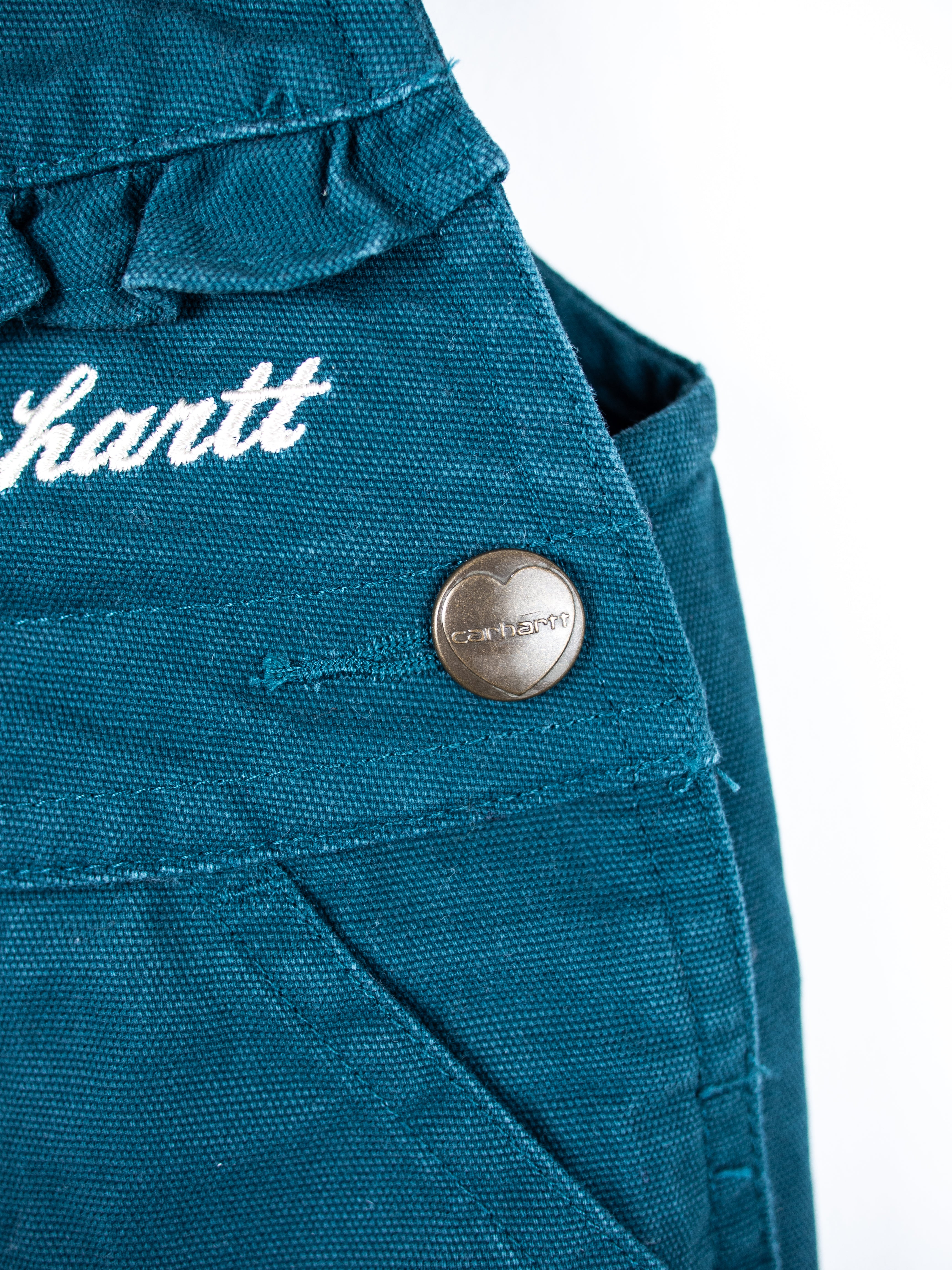 Carhartt Teal Frill Dungarees - Age 0-3 months