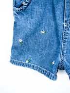 Vintage Carter's Denim Daisy Dungaree Shorties - Age 12 months