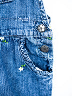 Vintage Carter's Denim Daisy Dungaree Shorties - Age 12 months