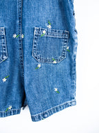 Vintage Carter's Denim Daisy Dungaree Shorties - Age 12 months