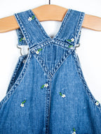 Vintage Carter's Denim Daisy Dungaree Shorties - Age 12 months