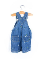 Vintage Carter's Denim Daisy Dungaree Shorties - Age 12 months