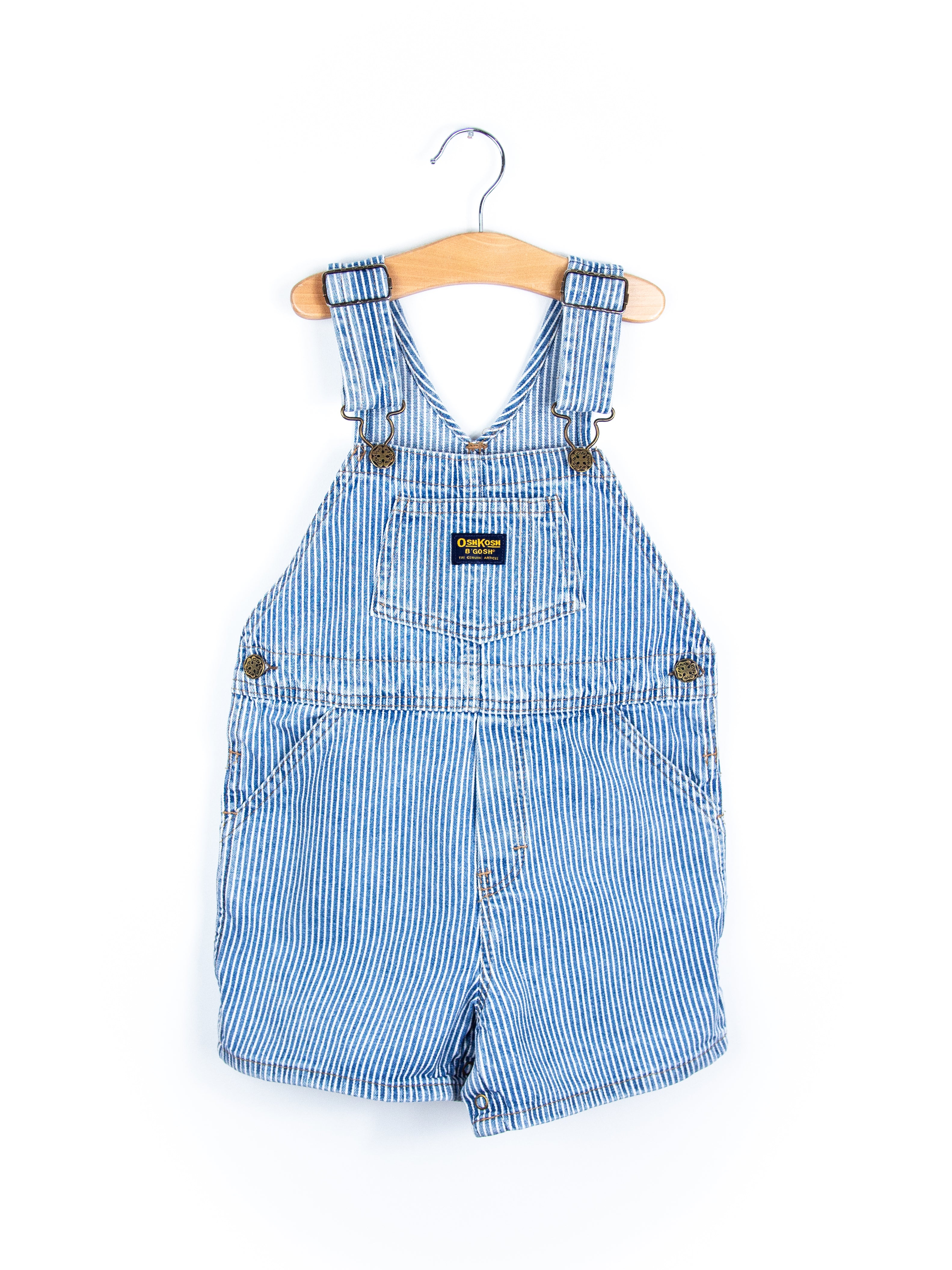 Osh Kosh Hickory Stripe Dungaree Shorties - Age 4-5 years