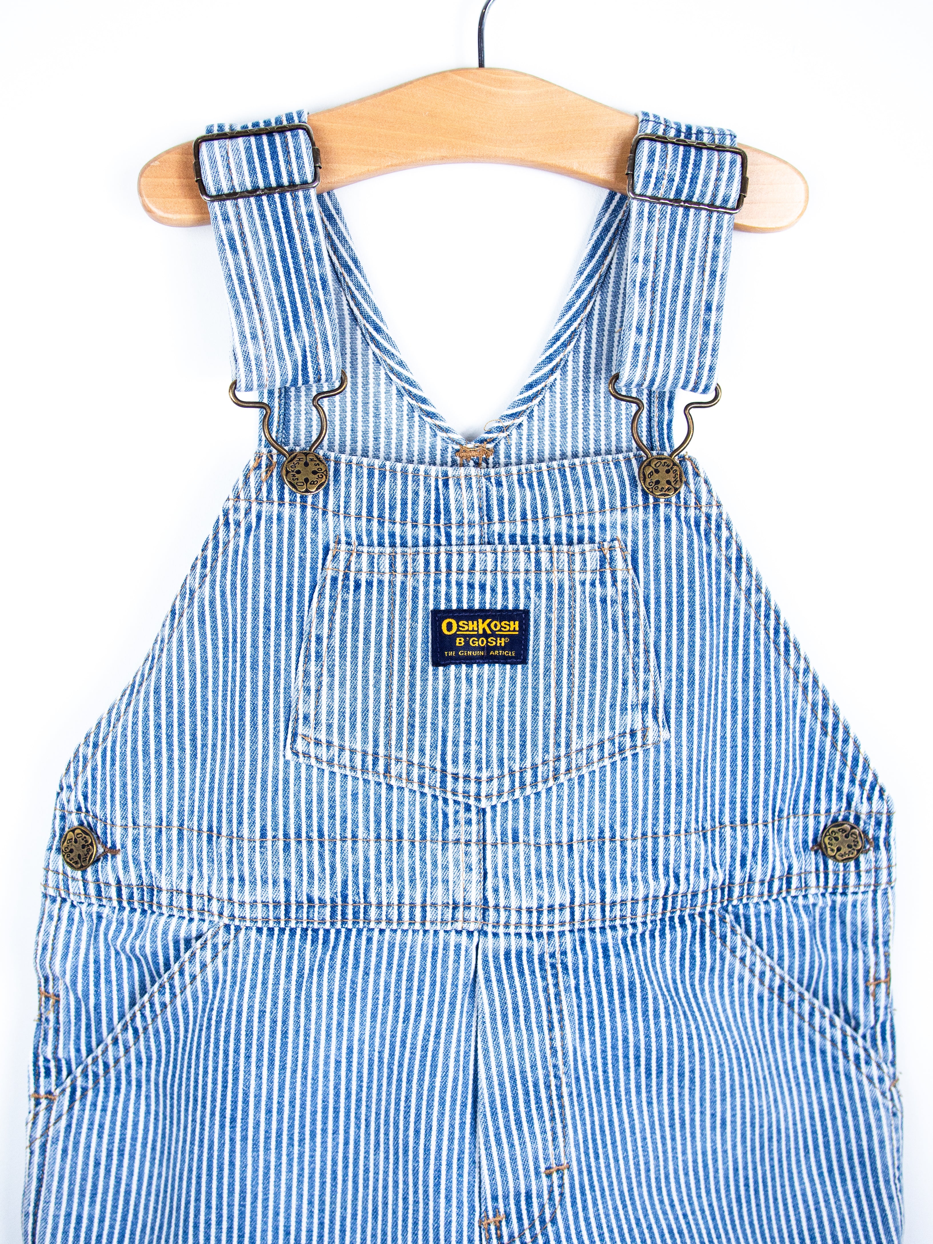 Osh Kosh Hickory Stripe Dungaree Shorties - Age 4-5 years