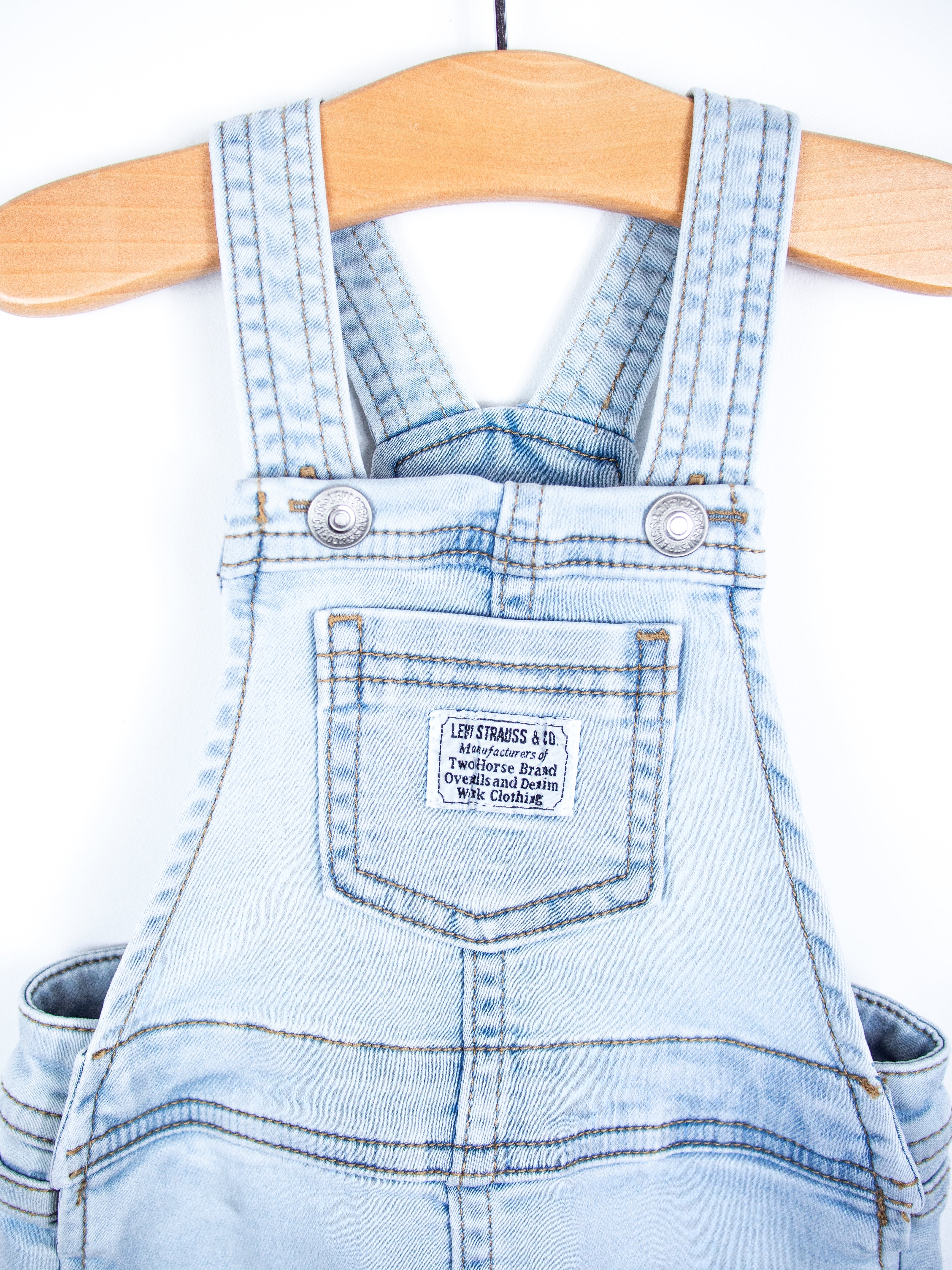 Levi's Light Denim Dungaree Romper - Age 9-12 months