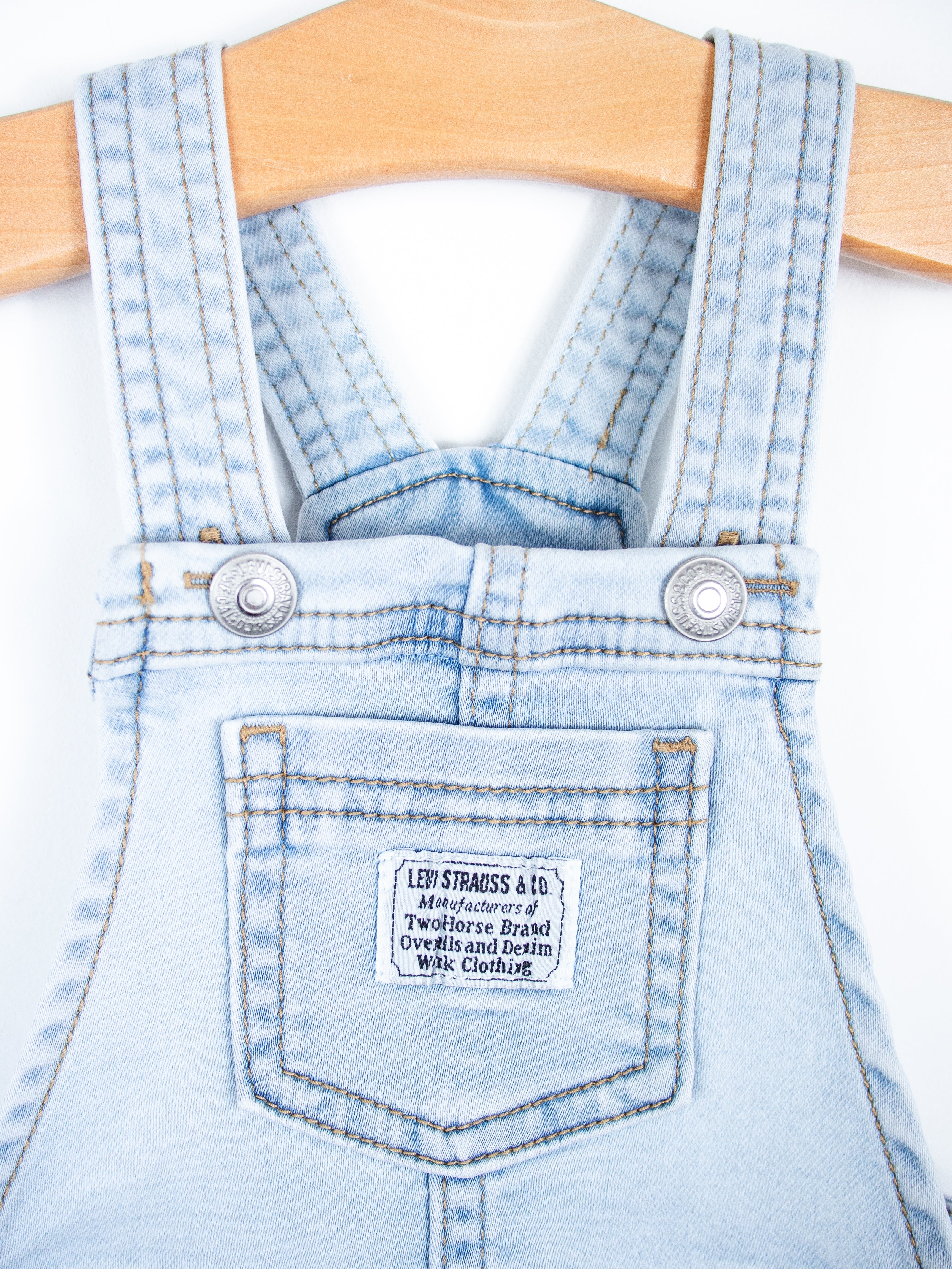 Levi's Light Denim Dungaree Romper - Age 9-12 months
