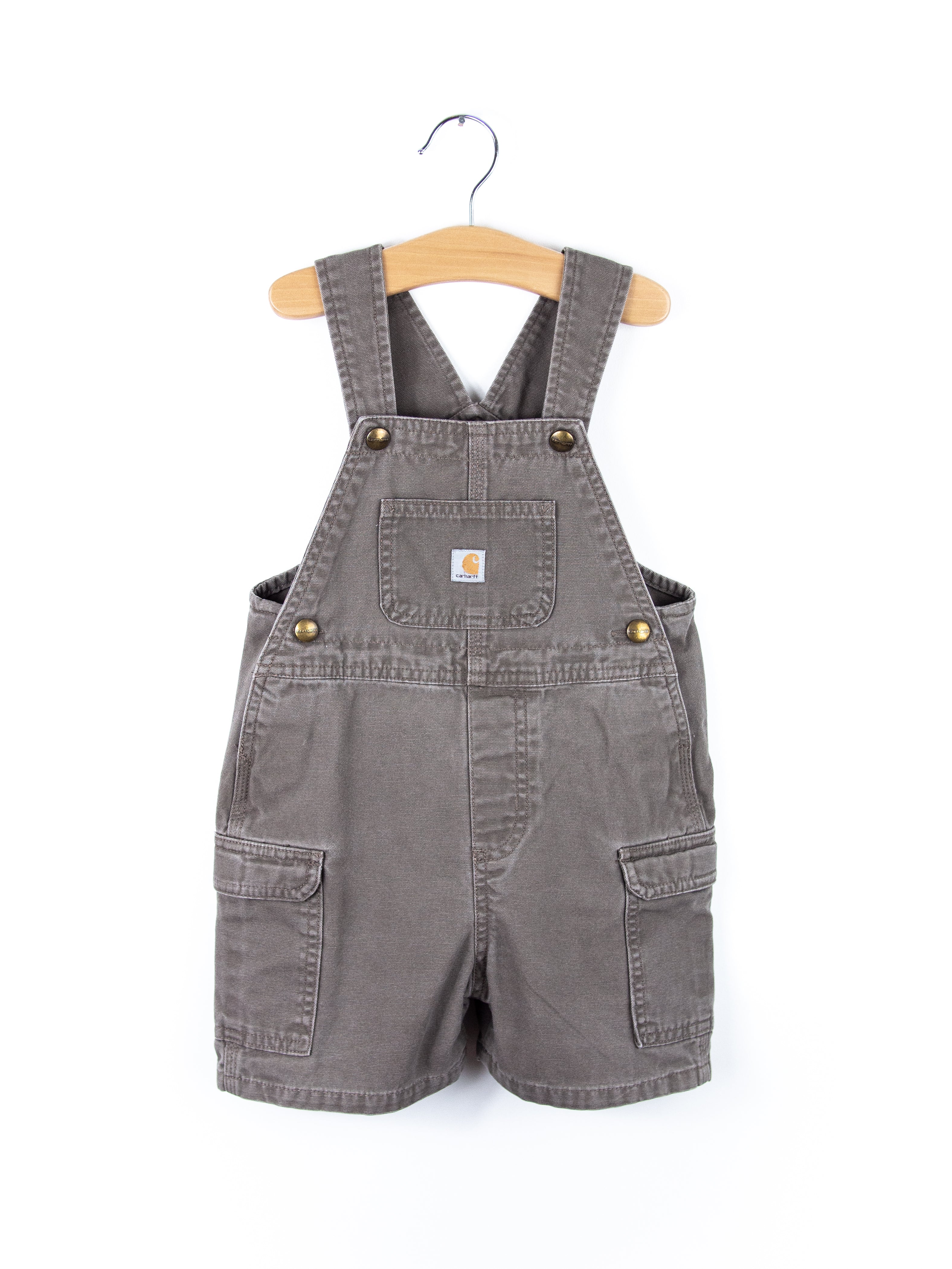 Carhartt Grey Cargo Dungaree Shorties - Age 2T