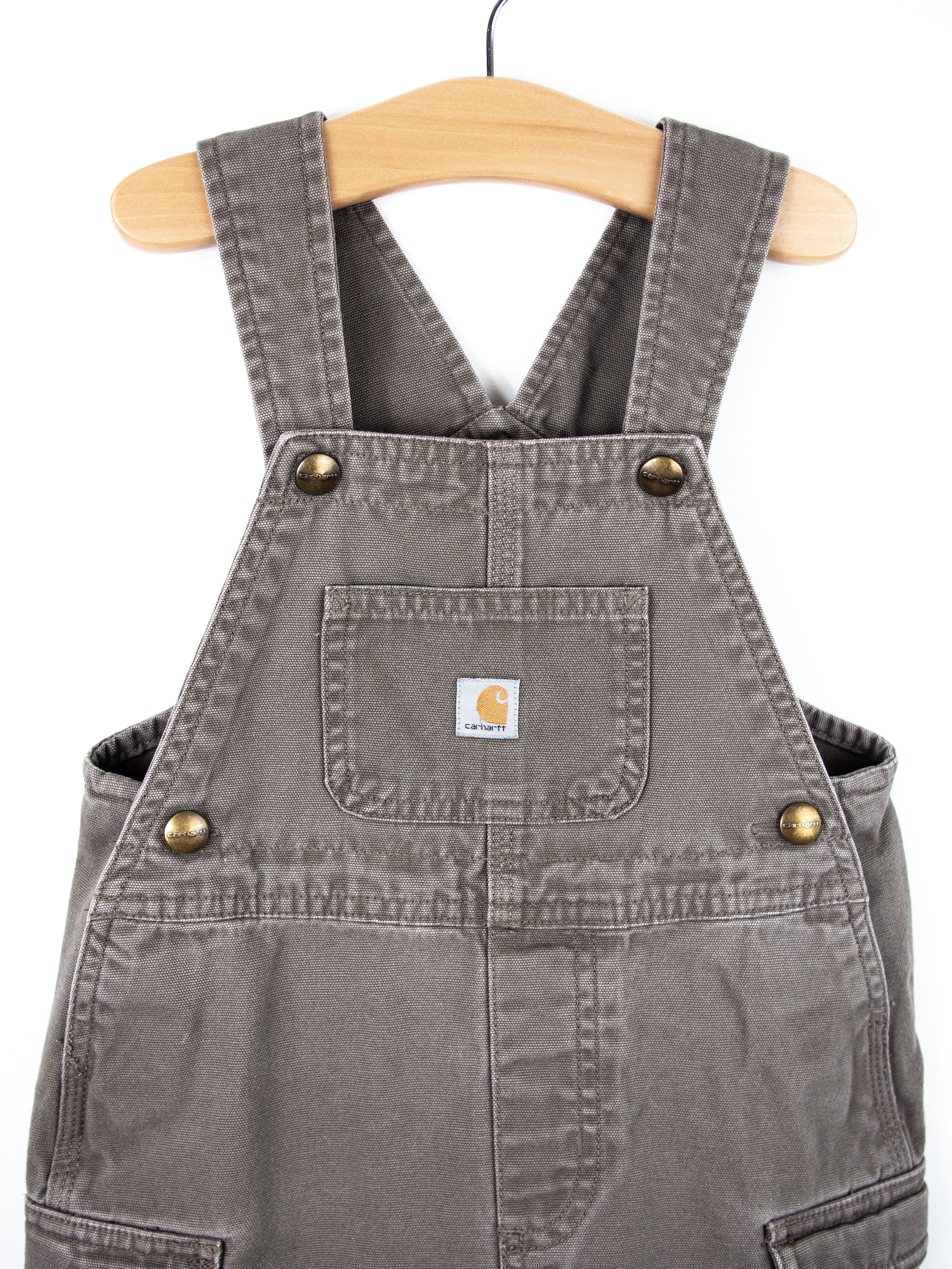 Carhartt Grey Cargo Dungaree Shorties - Age 2T