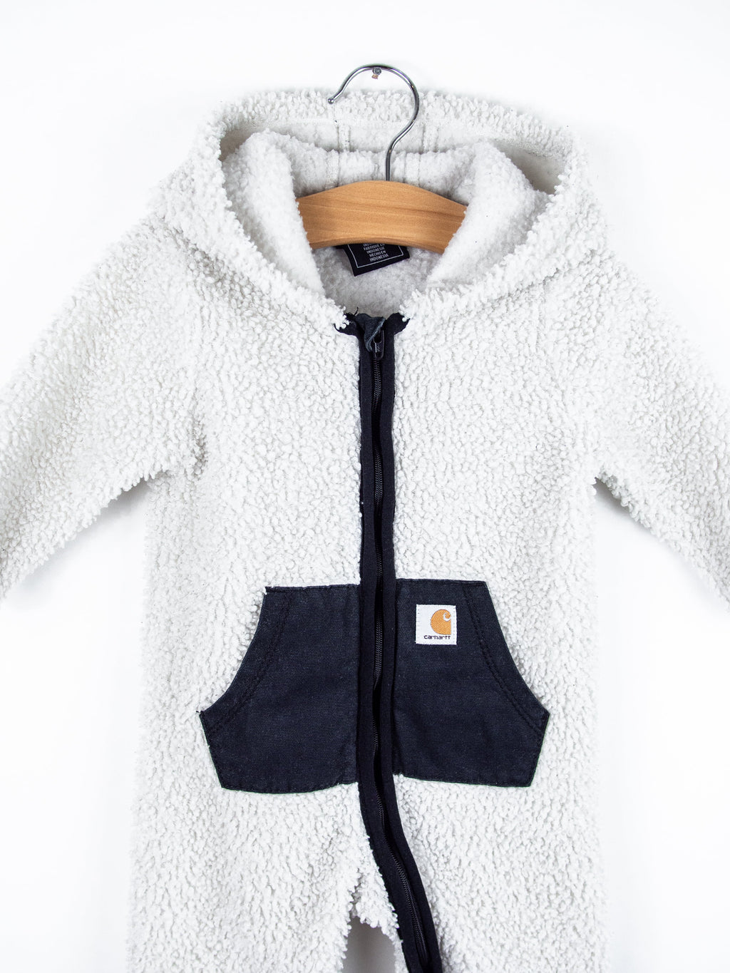 Carhartt White Teddy Fleece Snowsuit - Age 3-6 months